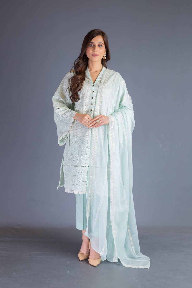 Bareeze Lucknowi Range Ch3145 Aqua Dress
