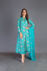 Bareeze Summer Hues Mc677 Sea Green Dress