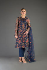 Bareeze Poetic Illusion Mc694 Blue Dress