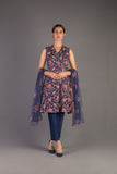 Bareeze Poetic Illusion Mc695 Blue Dress