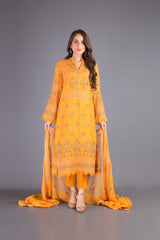 Bareeze Kesar Range Mc709 Yellow Dress