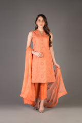 Bareeze Melody Range Mc710 Orange Dress