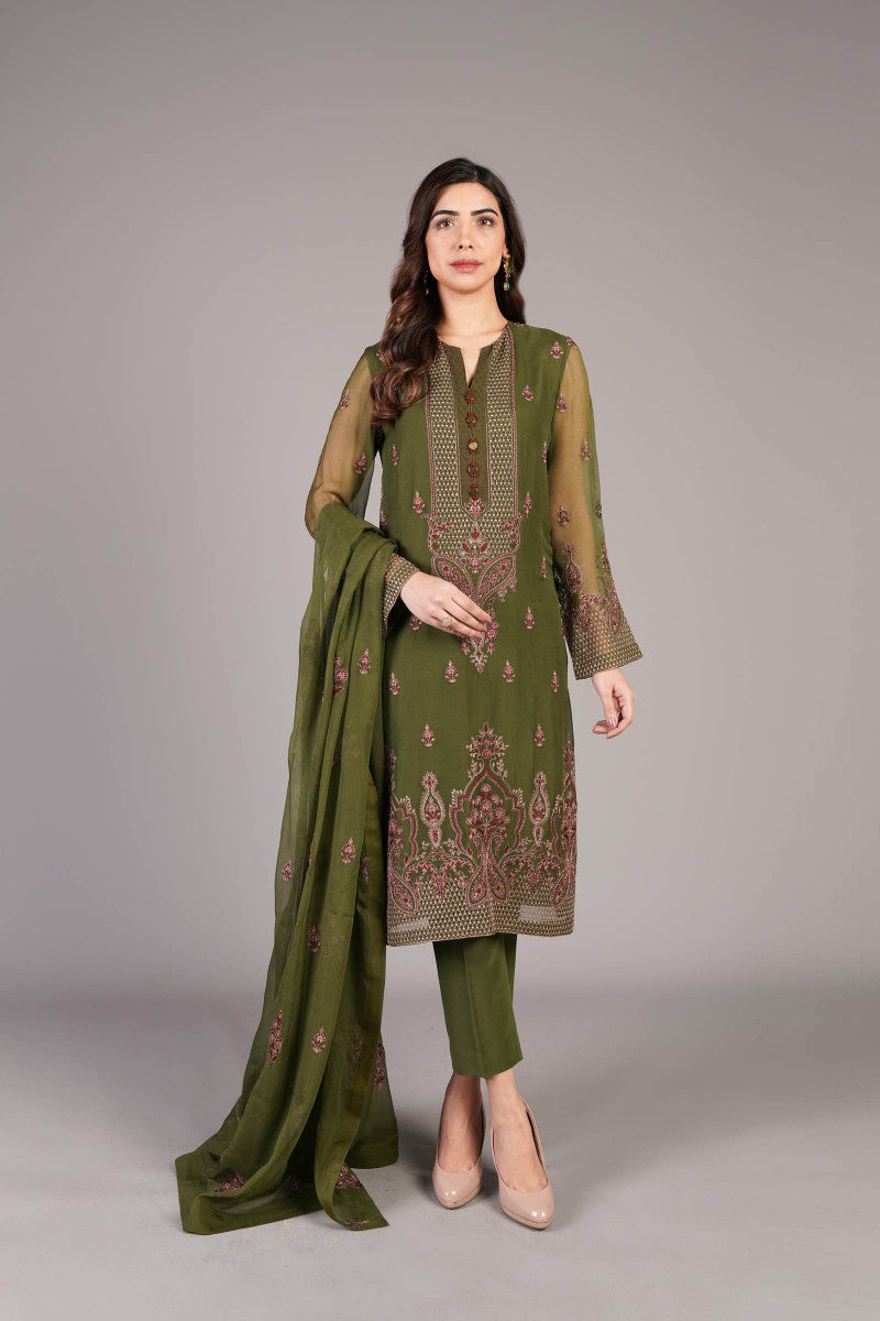 Bareeze Sheesh Mahal Mc763 Green Dress