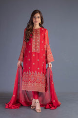 Bareeze Mukesh Range Bnl1082 Red Dress