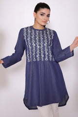 AlKaram Dyed Embroidered Denim Kurti PDB-18 Pret 2021