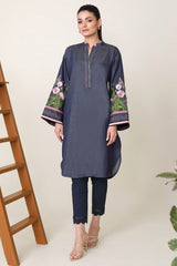 AlKaram Dyed Embroidered Denim Kurti PDB-22 Pret 2021