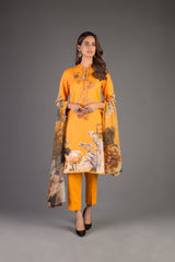 Bareeze Printed Pr952 Orange Dress