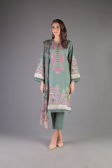 Bareeze Printed Pr970 Green Dress