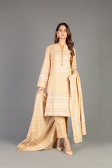 Bareeze Printed Pr971 Beige Dress