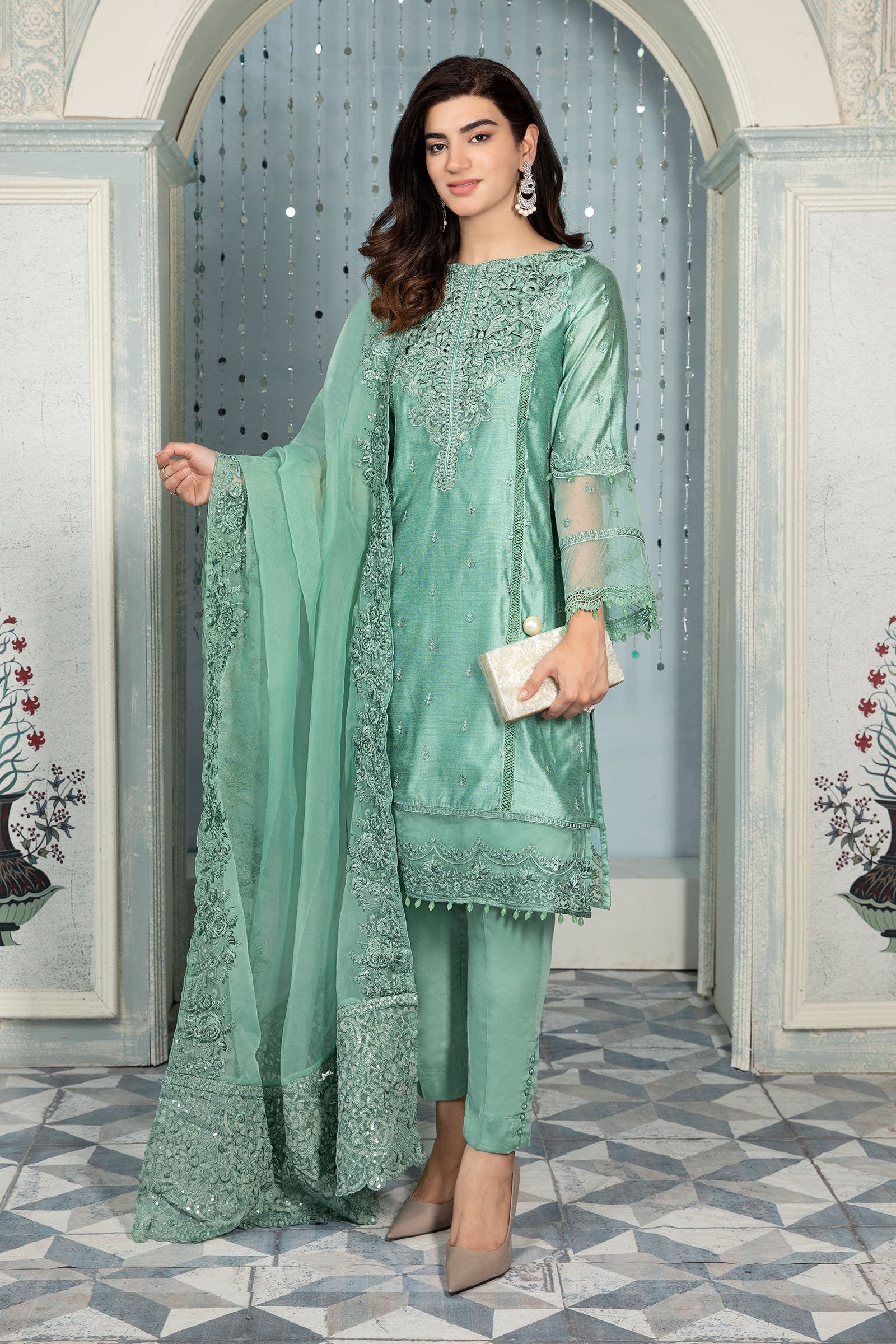 Maria B Sea Green SF EA22 01 Eid Formal Pret 2022