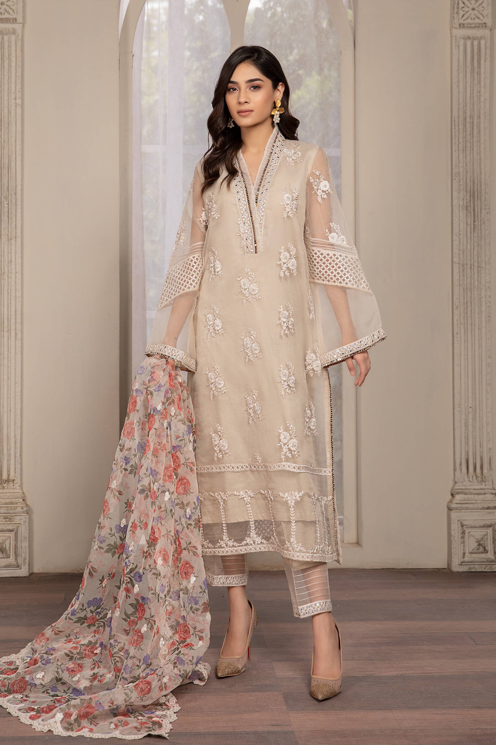 Maria B Off White SF-EF21-05 Evening Wear 2021 Sara Clothes Maria B Off White SF-EF21-05 Evening Wear 2021 Sara Clothes