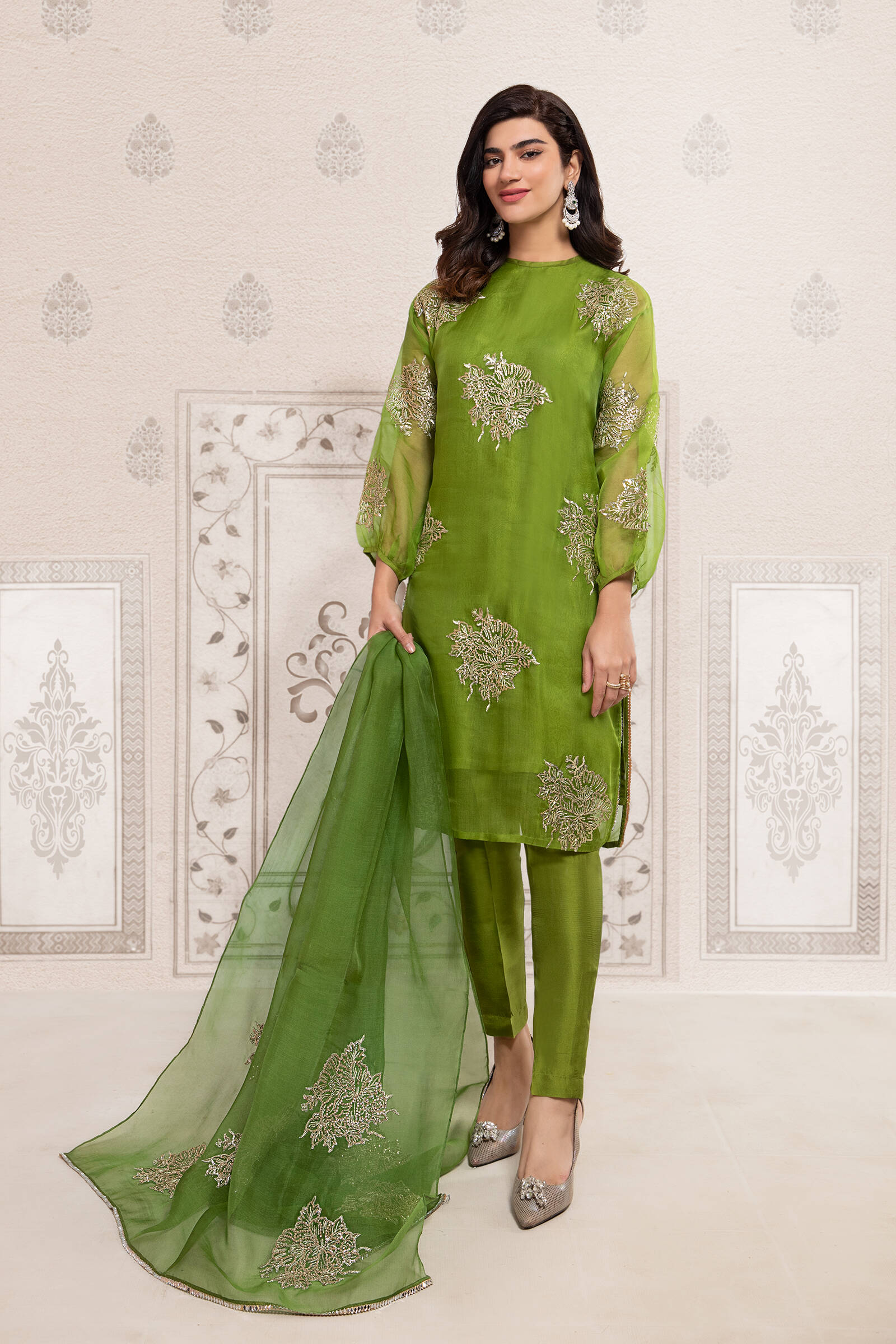 Maria B Green SF-EF22-05 Eid Pret 2022 Online Shopping Sara Clothes Maria B Green SF-EF22-05 Eid Pret 2022 Online Shopping Sara Clothes