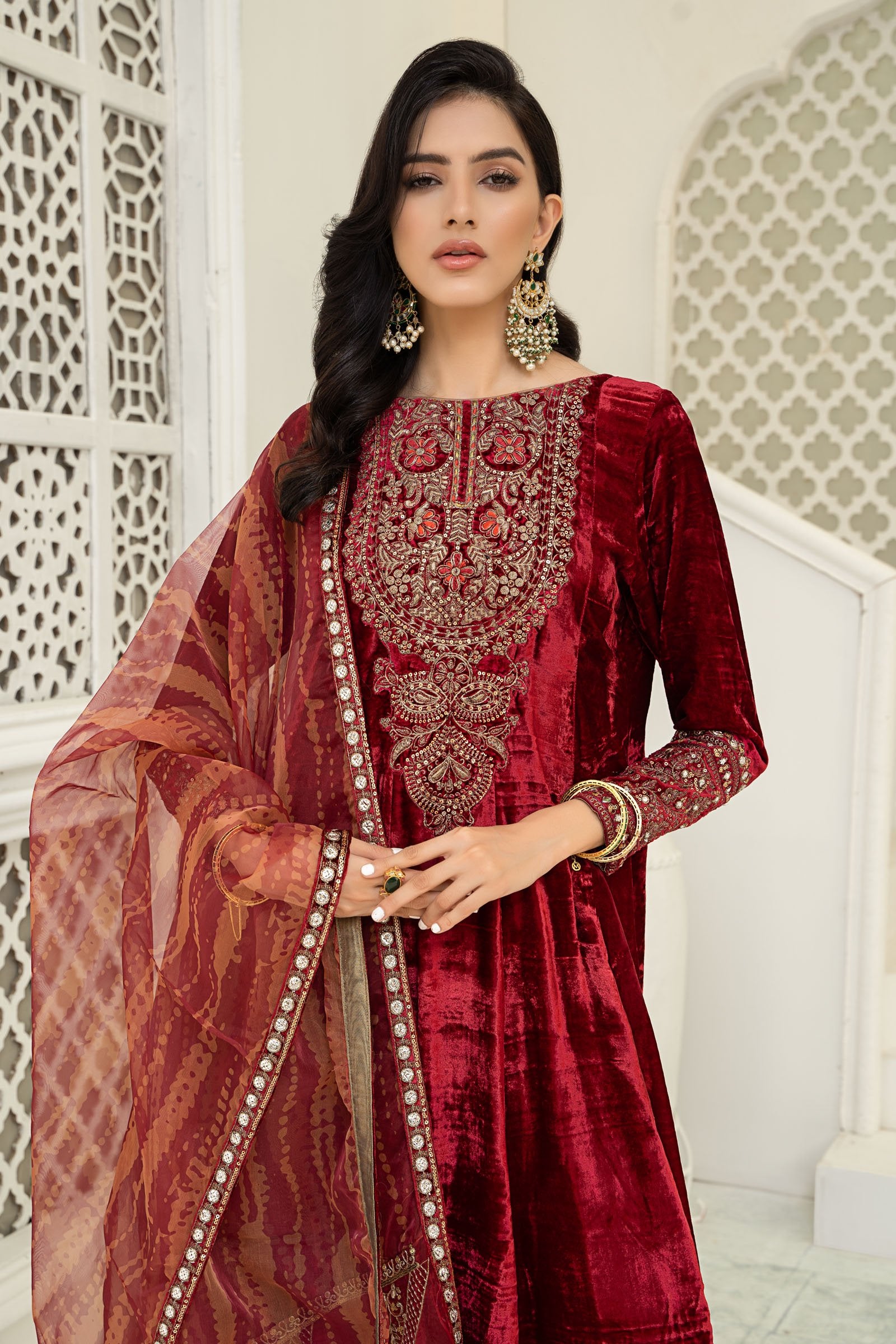 Maria b red clearance suit