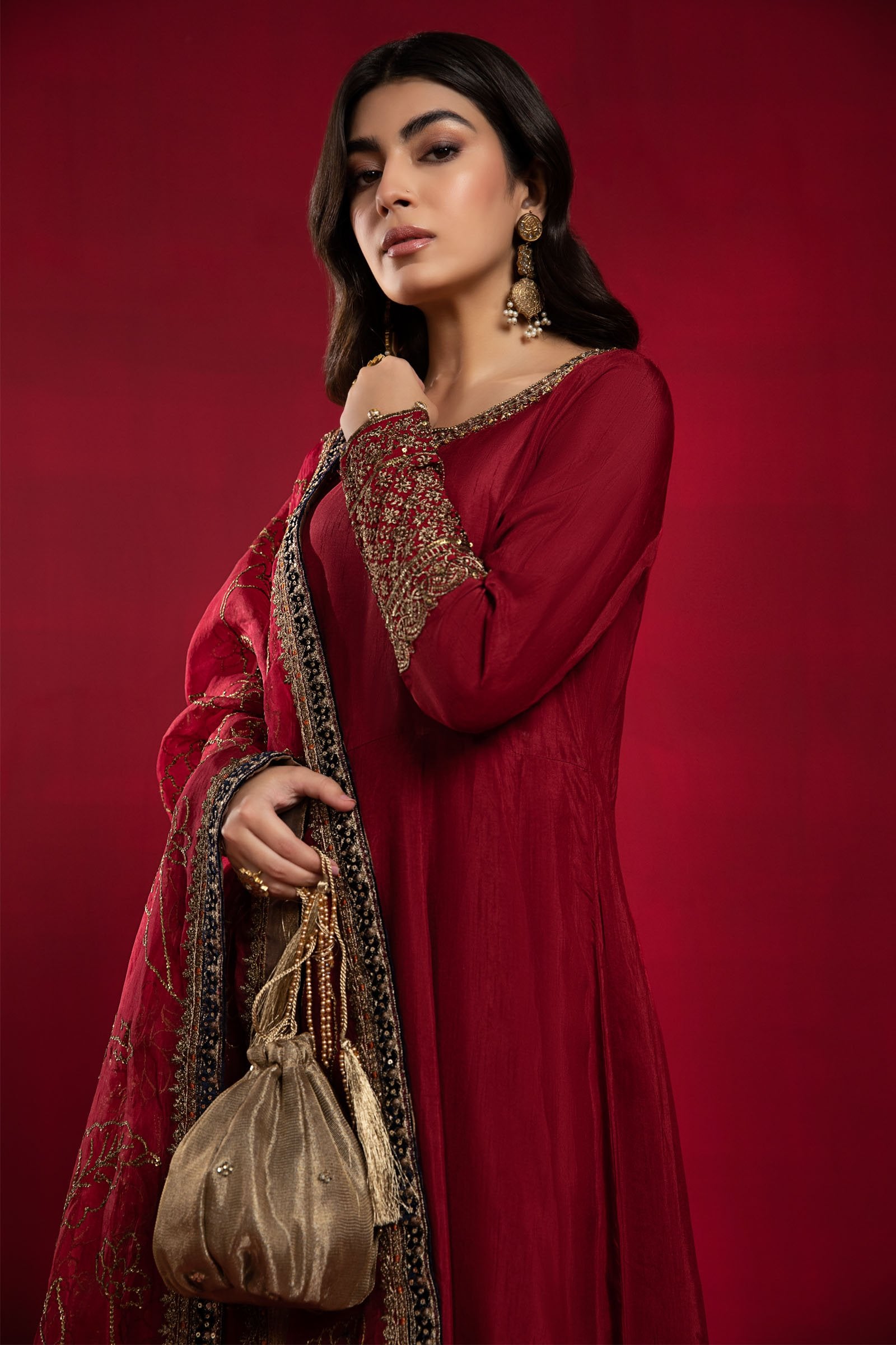 Maria B Suit Red SF-W22-19 Evening Wear Formal Wear 2022 Sara Clothes Maria B Suit Red SF-W22-19 Evening Wear Formal Wear 2022 Sara Clothes