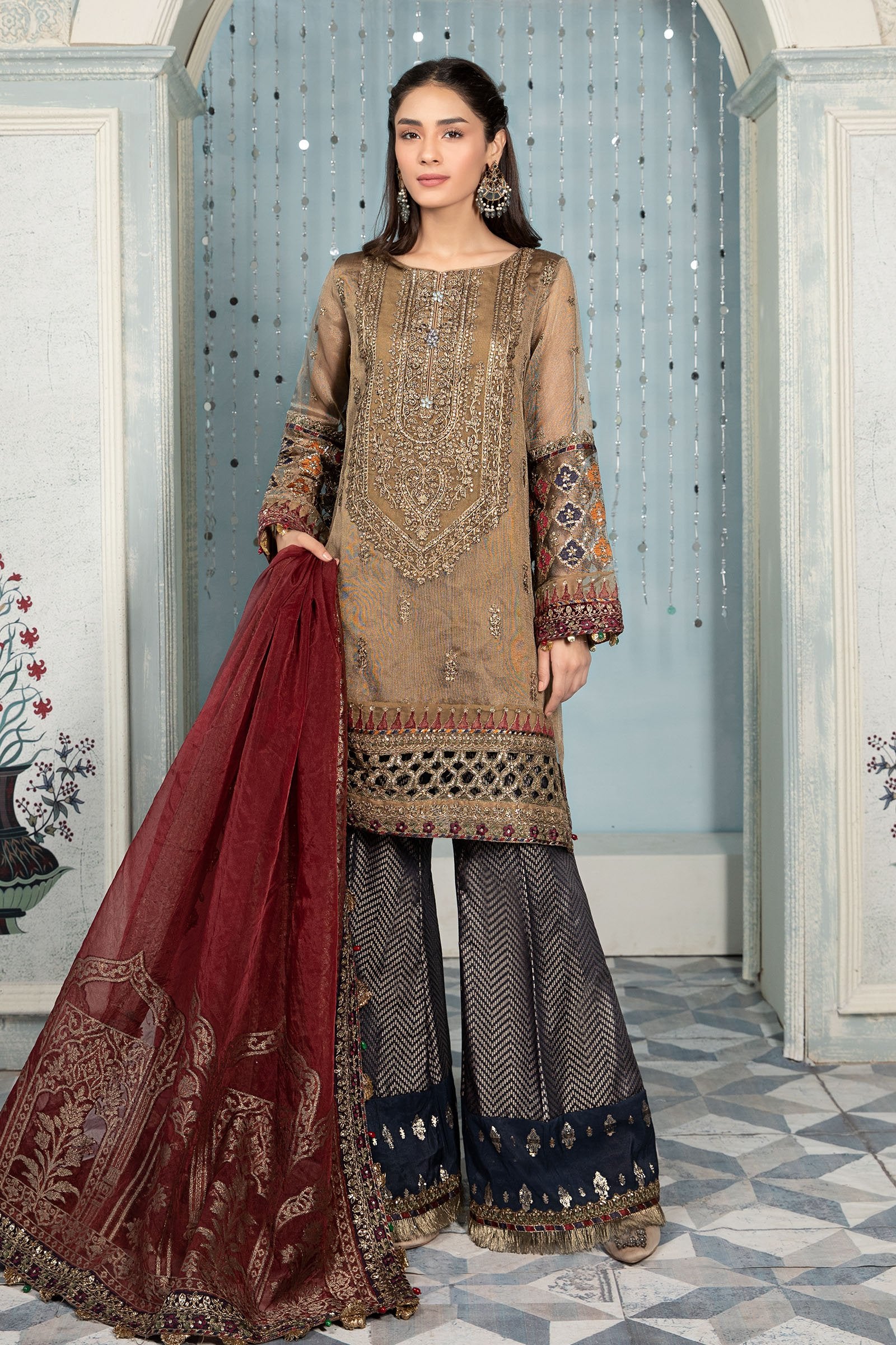 maria b golden dress Maria B