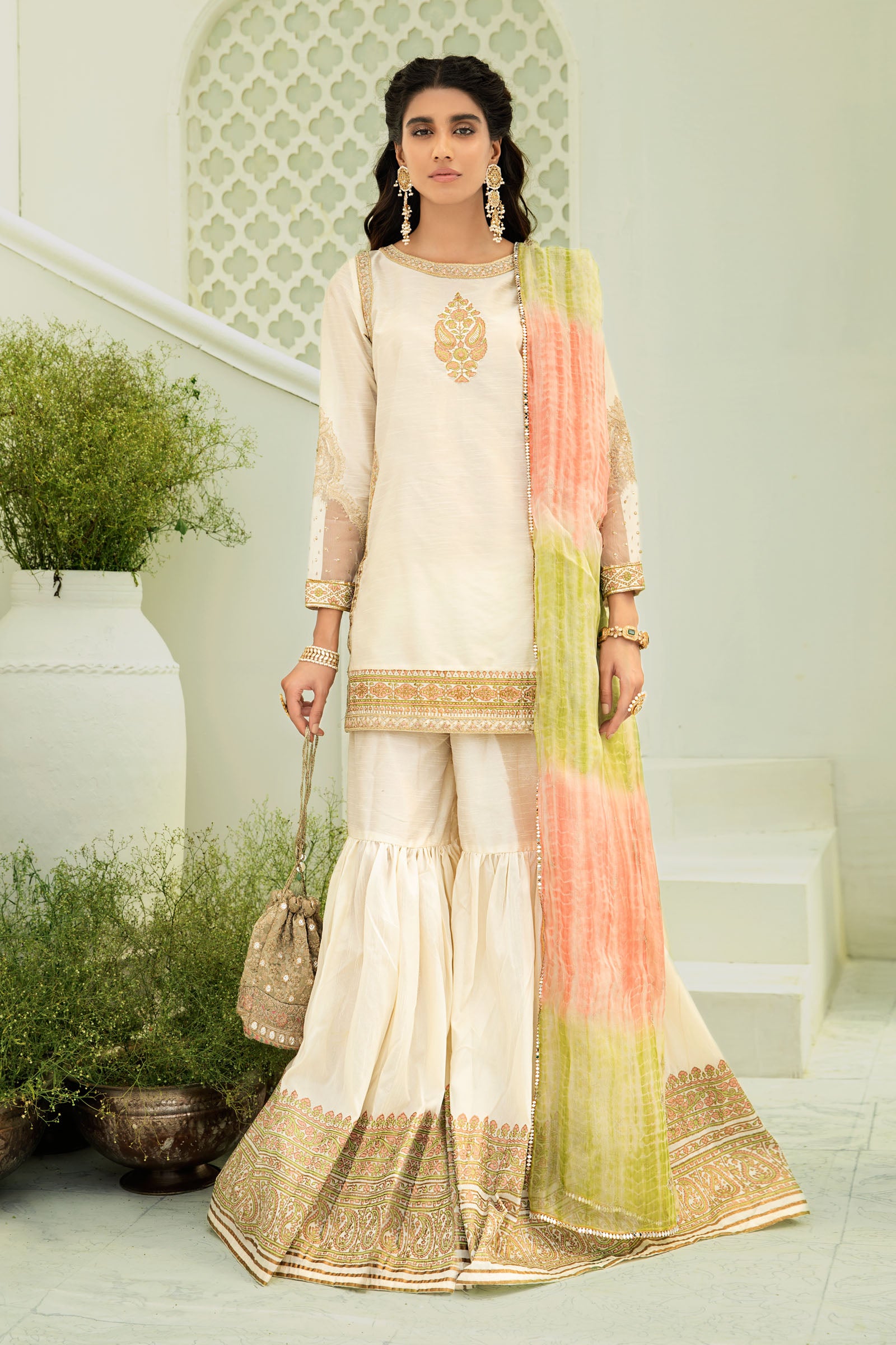 Maria B Suit Off White SF-W22-04 Evening Wear Formal Wear 2022