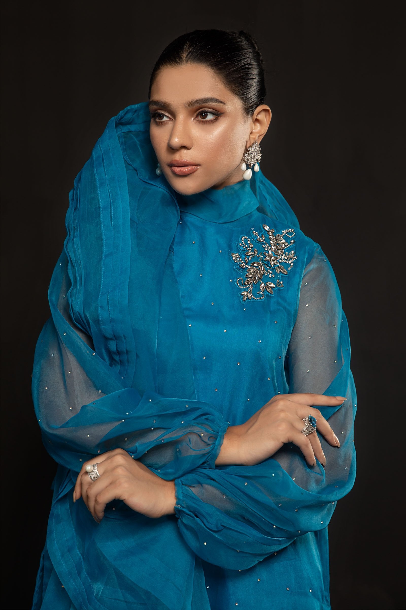 Maria B Suit Blue SF-W22-52 Evening Wear Formal Wear 2022