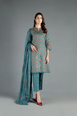 Bareeze Vibrant Flow Mc734 Green Dress