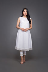 Bareeze Timeless Classic Wr448 White Dress