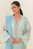 Zellbury Embroidered Shirt Shalwar Dupatta - Opal Blue - Lawn Suit Signature Lawn Collection 2024