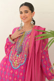 Zellbury Embroidered Shirt Shalwar Dupatta - Pink - Jacquard Suit-0289 Signature Lawn Collection 2024