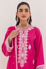 Zellbury Embroidered Shirt Shalwar Dupatta - Lovely Pink - Cambric Suit-0294 Signature Lawn Collection 2024