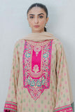 Zellbury Embroidered Shirt Shalwar Dupatta - Beige- Jacquard Suit-0439 Signature Lawn Collection 2024