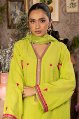 Zellbury Embroidered Shirt Shalwar Dupatta - Green - Lawn Suit - 1131 Signature Lawn Collection 2024