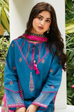 Zellbury Embroidered Shirt Shalwar Dupatta - Blue - Khaddar Suit - 0703 Signature Lawn Collection 2024