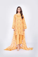 Bareeze Floral Garden Mc532 Yellow Dress