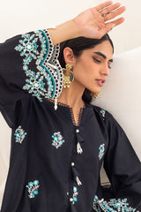 Zellbury Emroidered Shirt Shalwar Dupatta - Black - Cambric Suit - 0293 Signature Lawn Collection 2024