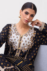 Zellbury Embroidered Shirt Shalwar Dupatta - Black - Jacquard Suit-0438 Signature Lawn Collection 2024