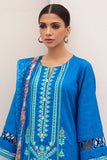 Zellbury Embroidered Shirt Shalwar Dupatta - Blue - Jacquard Suit-0435 Signature Lawn Collection 2024
