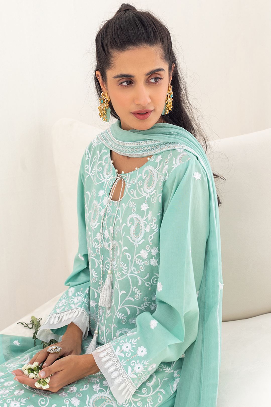 Zellbury Emroidered Shirt Shalwar Dupatta - Blue - Lawn Suit - 0291 Signature Lawn Collection 2024