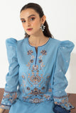 Zellbury Embroidered Shirt Shalwar Dupatta - Blue - Slub Lawn Suit-0649 Signature Lawn Collection 2024
