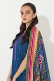 Zellbury Embroidered Shirt Shalwar Dupatta - Blue - Slub Lawn Suit-0655 Signature Lawn Collection 2024