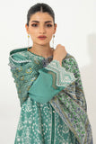 Zellbury Embroidered Shirt Shalwar Dupatta - Green - Cambric Suit-0654 Signature Lawn Collection 2024