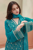 Zellbury Embroidered Shirt Shalwar Shawl - Green - Viscose Suit - 0855 Signature Lawn Collection 2024