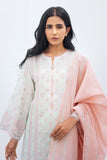 Zellbury Embroidered Shirt Shalwar Dupatta - Baby Pink - Jacquard Suit Signature Lawn Collection 2024