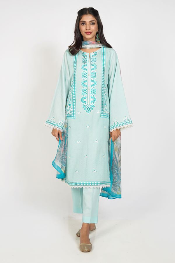 Zellbury Aqua Blue Eid Lawn 2022