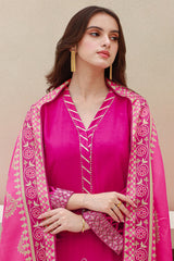 Zellbury Embroidered Shirt Shalwar Shawl - Pink - Viscose Suit - 0850 Signature Lawn Collection 2024