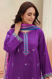 Zellbury Embroidered Shirt Shalwar Dupatta - Purple - Khaddar Suit - 0844 Signature Lawn Collection 2024