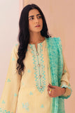 Zellbury Embroidered Shirt Shalwar Dupatta - Pastel Yellow - Yarn Dyed Suit Signature Lawn Collection 2024