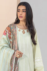 Zellbury Embroidered Shirt Shalwar Dupatta - Yellow - Lawn Suit-0372 Signature Lawn Collection 2024